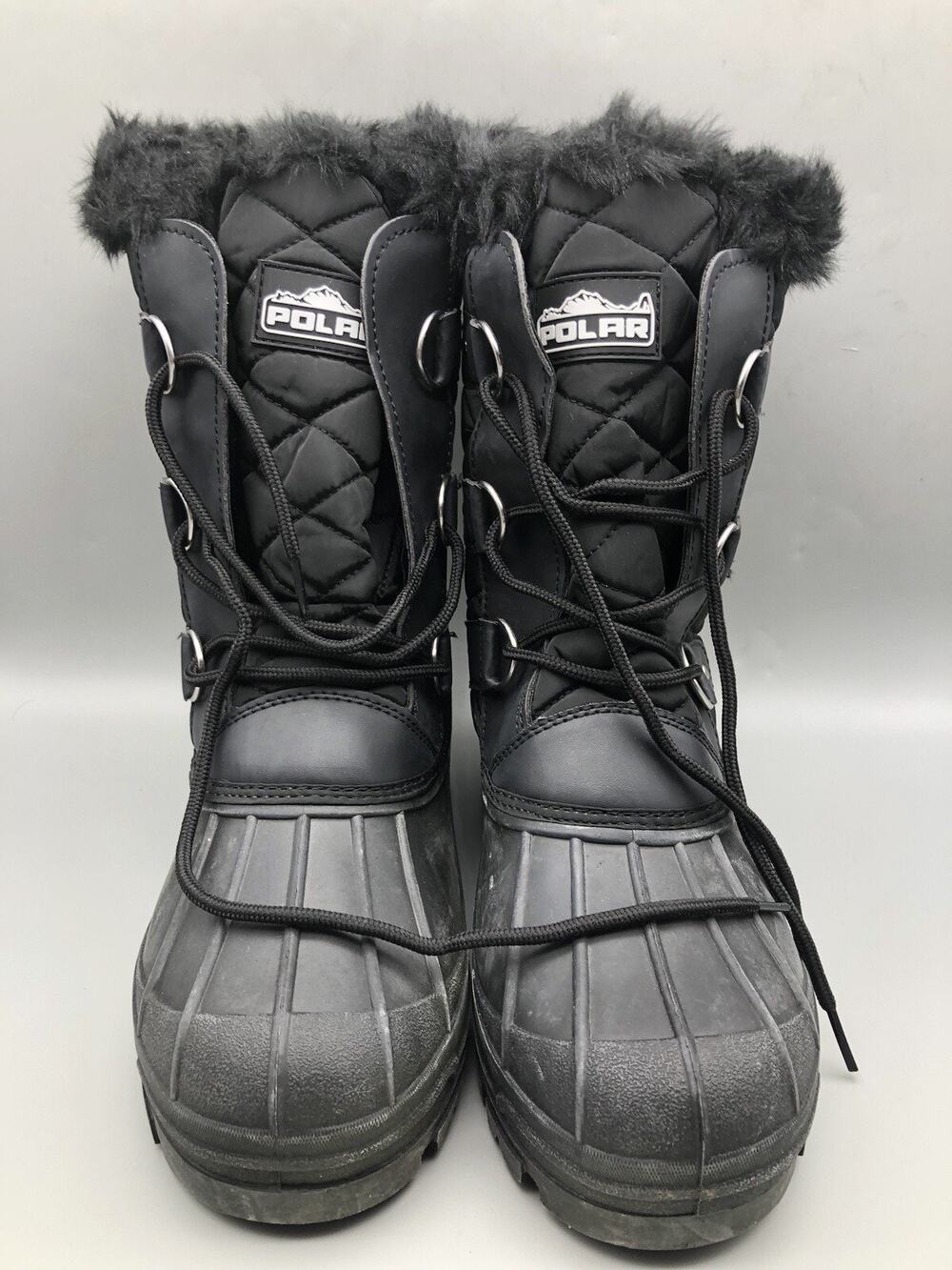 Womens Mid Calf Mountain Walking Tactical Waterproof Boots Black US-10 EU-41